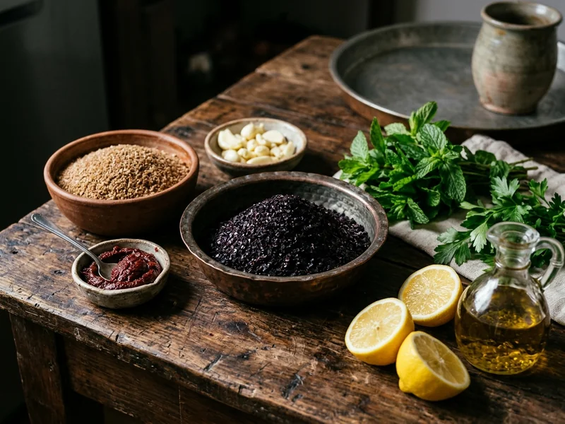 Hakiki Şanlıurfa ev isotu sarımsak bulgur ve baharat malzemeleri